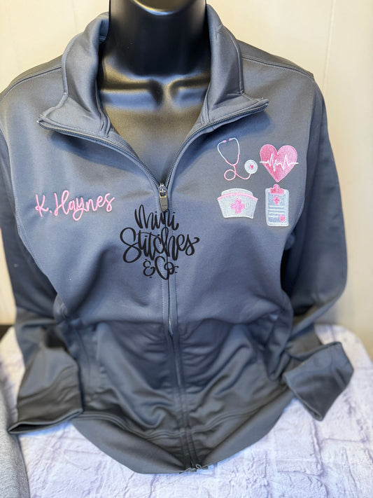 Personalized Healthcare Icons Full Zip Jacket
