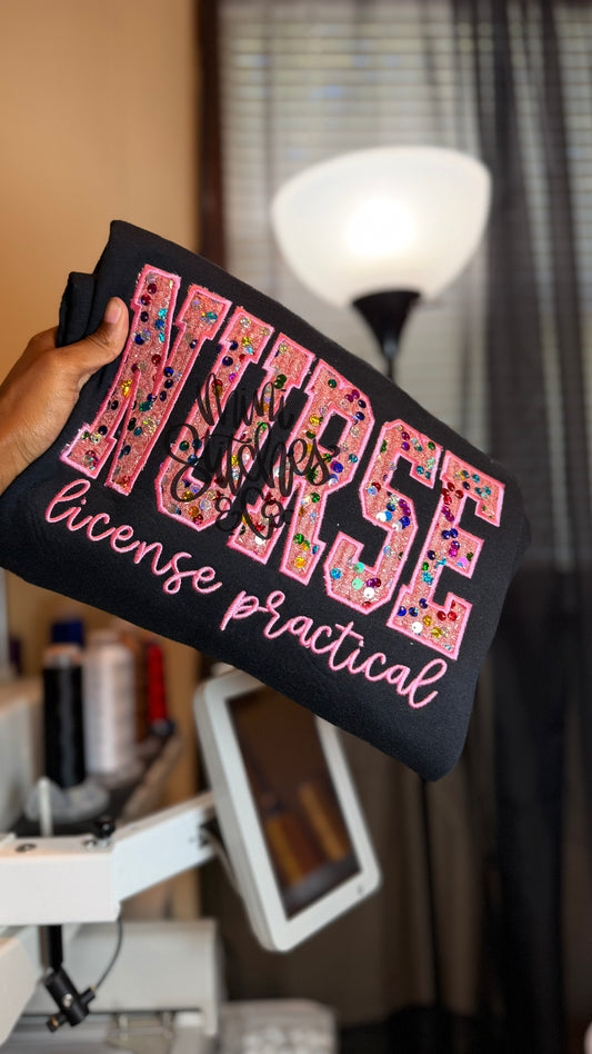 Pink Sequin Title Sweatshirt