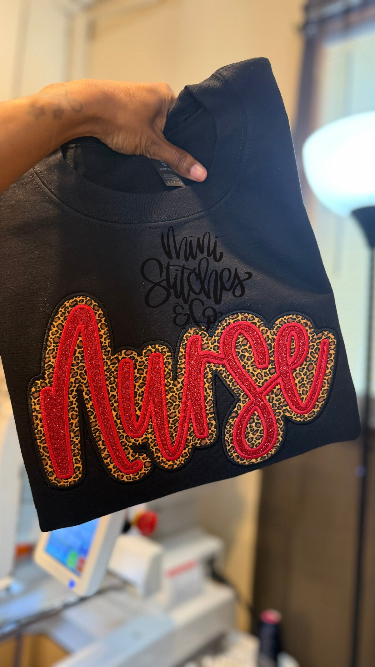 Leopard Glitter Nurse Sweatshirt